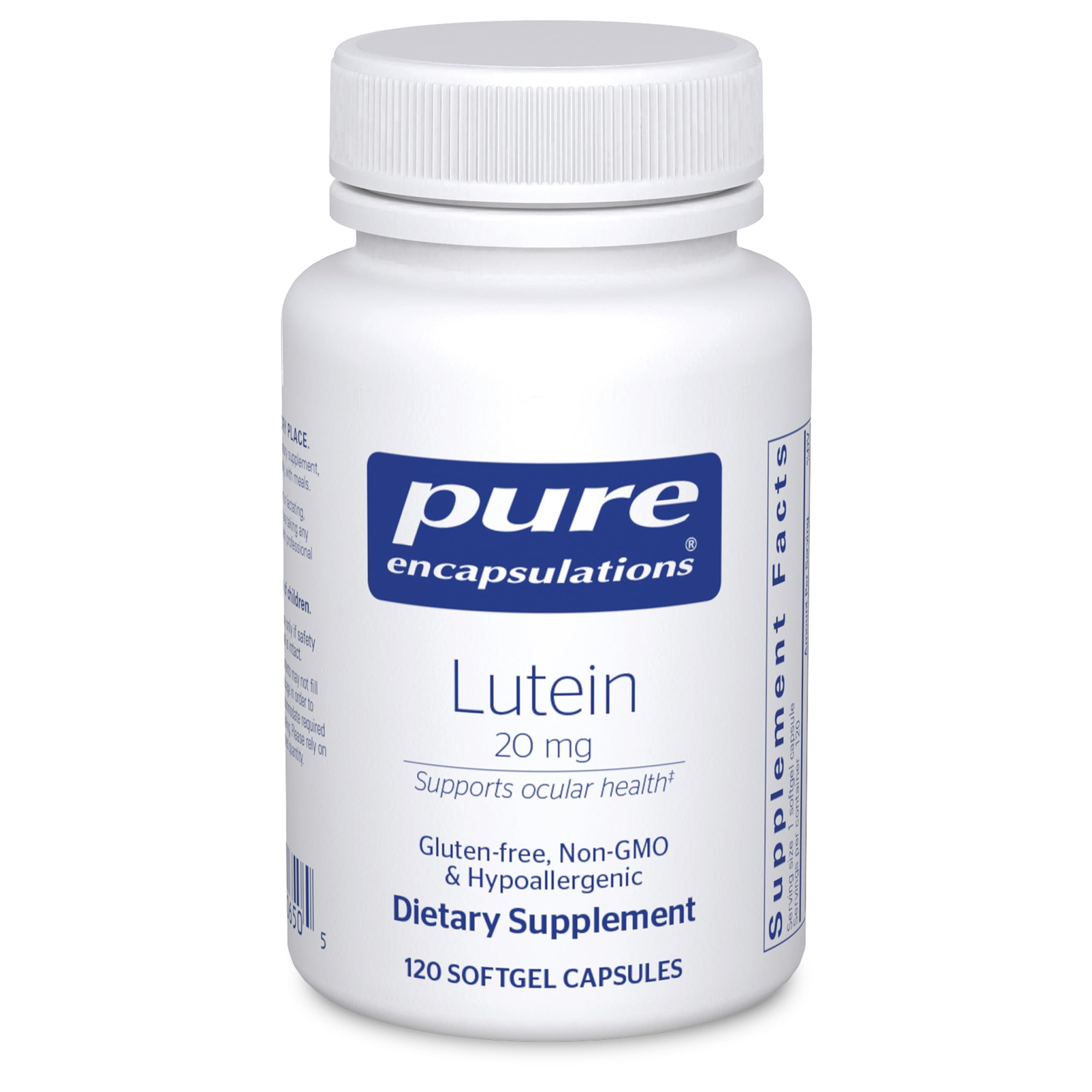Pure Encapsulations Lutein 20 mg softgel bottle