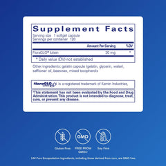 Close-up of lutein 20 mg softgels