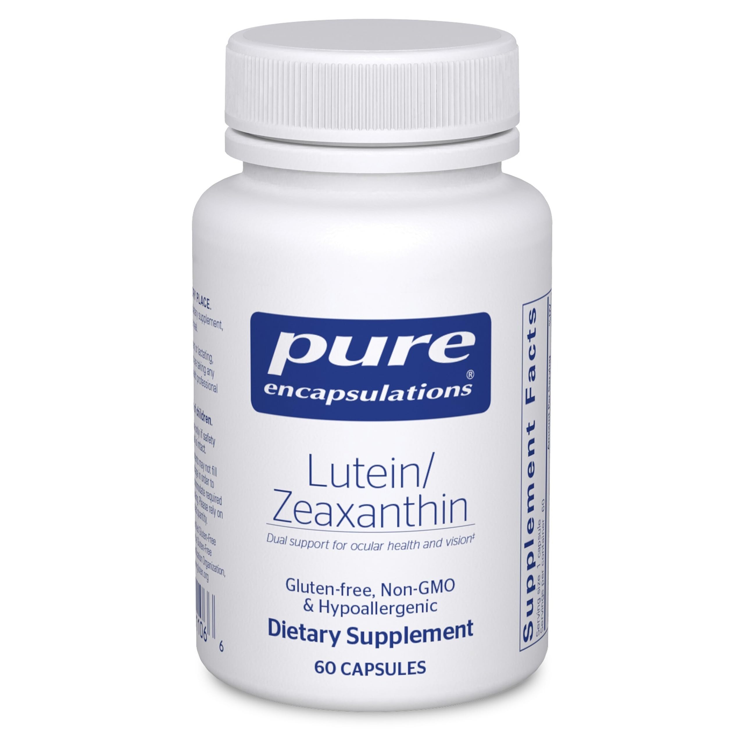 Pure Encapsulations Lutein & Zeaxanthin bottle with 60 capsules