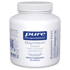 Pure Encapsulations Magnesium (Citrate) 180 capsules bottle front view