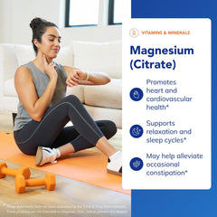 Supplement facts panel for Pure Encapsulations Magnesium (Citrate)