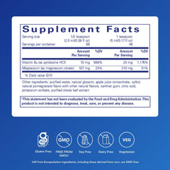 Close-up of the Magnesium Liquid label on the Pure Encapsulations bottle