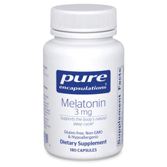 Pure Encapsulations Melatonin 3 mg bottle with 180 capsules