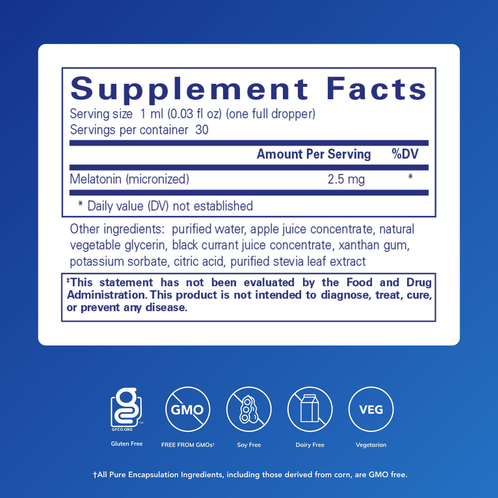 Close-up of Melatonin Liquid label