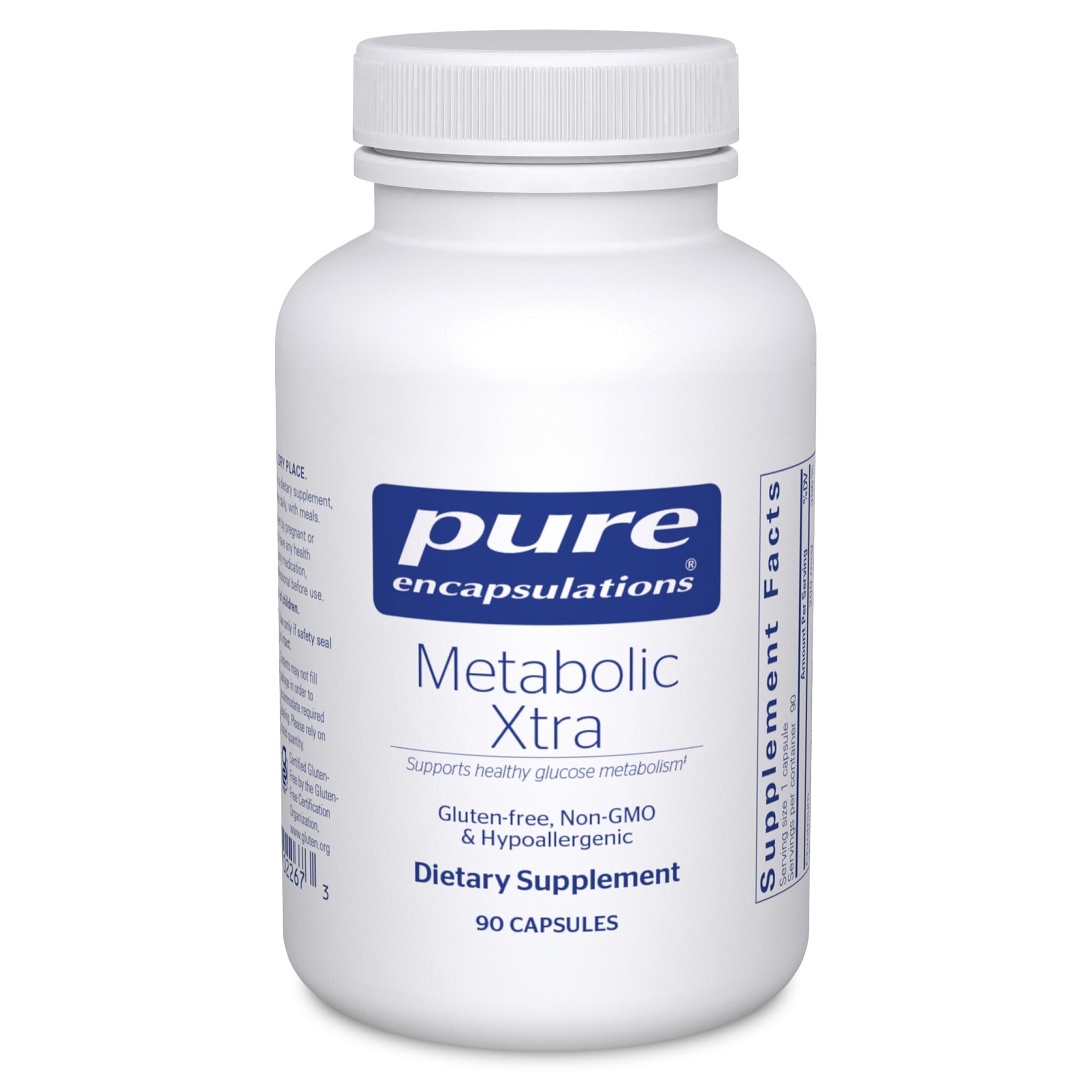 Front view of Pure Encapsulations Metabolic Xtra bottle
