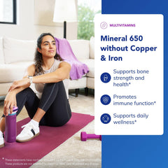 Pure Encapsulations Mineral 650 bottle pour demonstrates easy, measured supplementation.