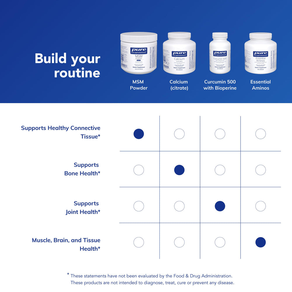 Pure Encapsulations MSM Powder routine image suggesting daily use during activity