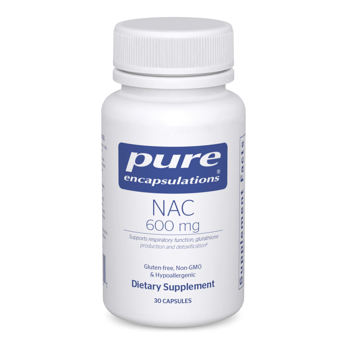 Pure Encapsulations NAC 600 mg bottle – front view