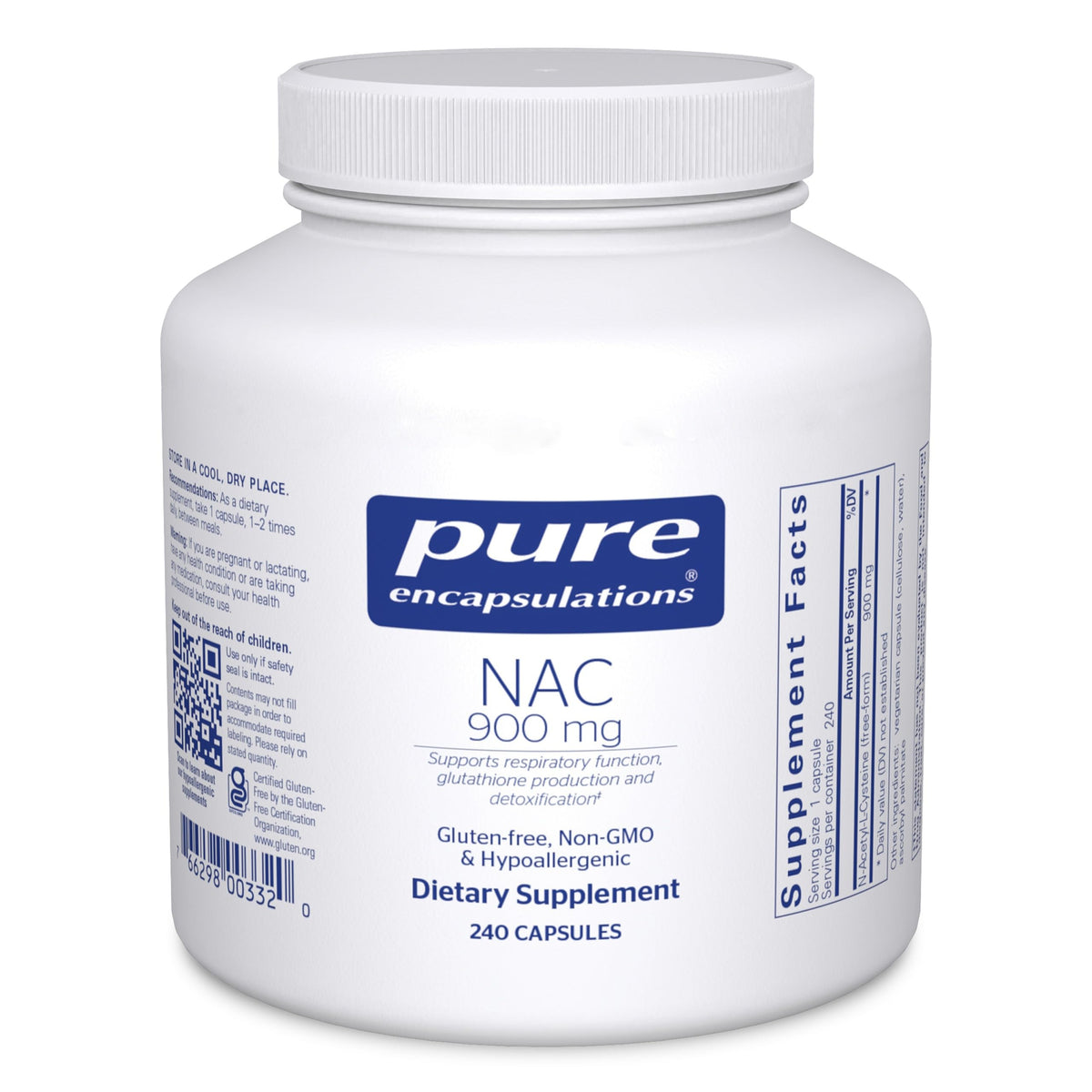 Bottle of Pure Encapsulations NAC 900 mg