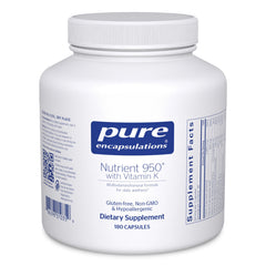 Front bottle of Pure Encapsulations Nutrient 950 with Vitamin K 180's multivitamin
