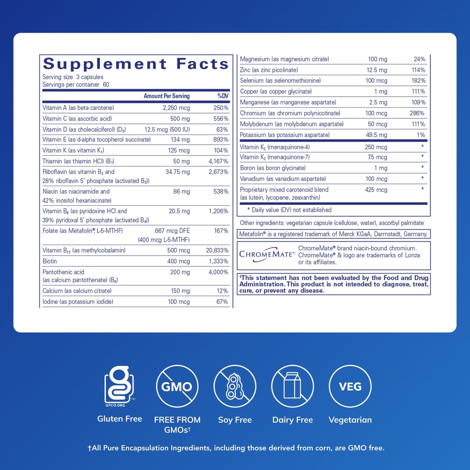 Bottle label featuring Vitamin K and 180 capsules