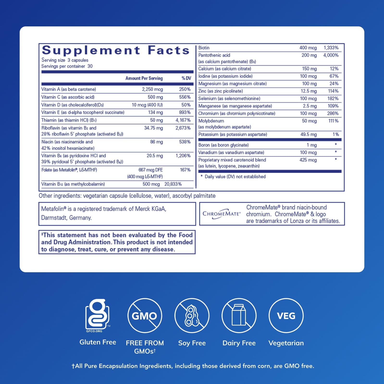 Close-up of Nutrient 950 without copper and iron label