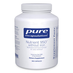 Pure Encapsulations Nutrient 950 Without Iron bottle front view supports cardiovascular health and energy metabolism