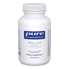 Pure Encapsulations Olive Leaf Extract bottle shows premium immune-support potential.