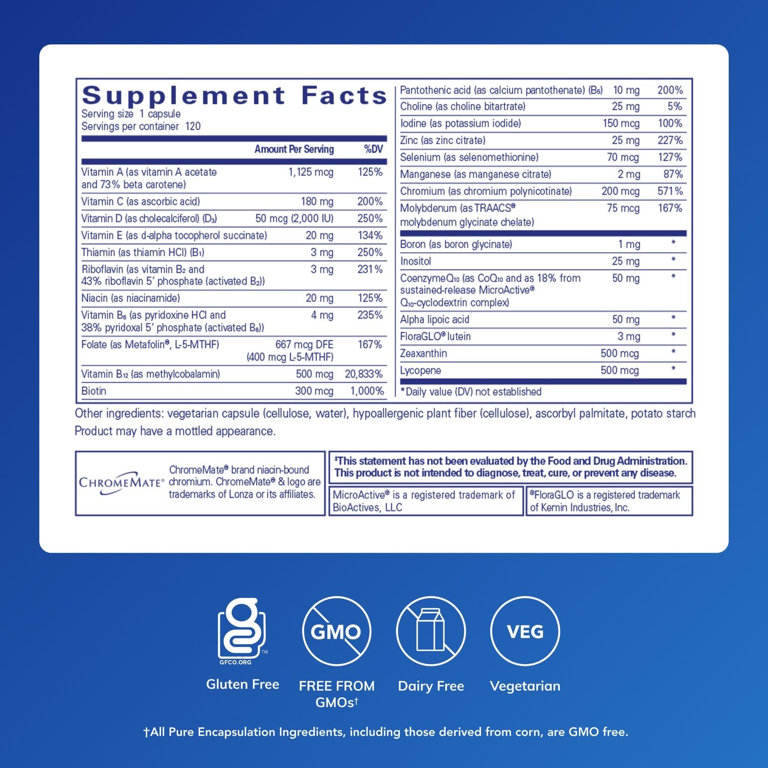 Close-up of O.N.E. multivitamin pills for easy daily dosing