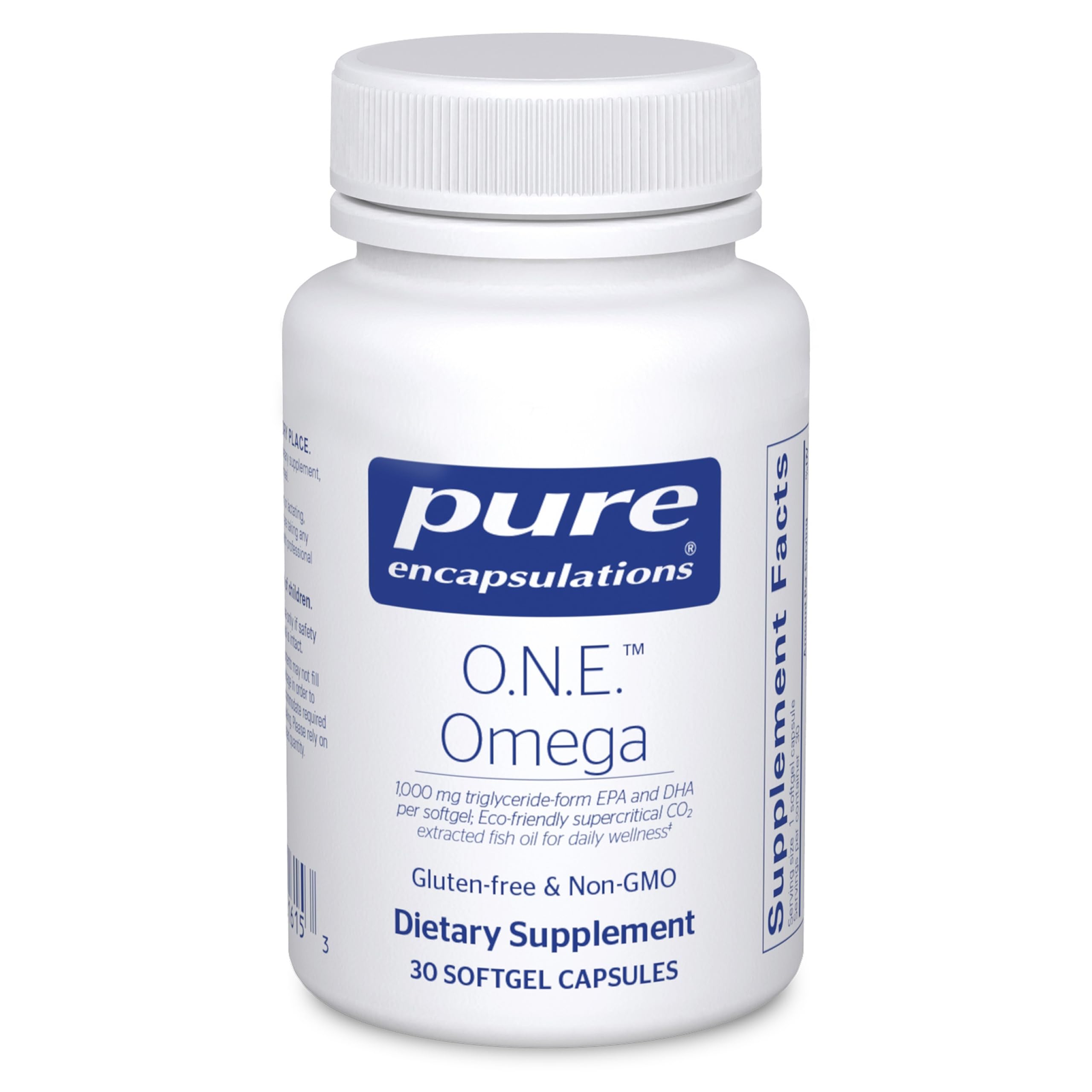 Pure Encapsulations O.N.E. Omega fish oil softgels bottle front view