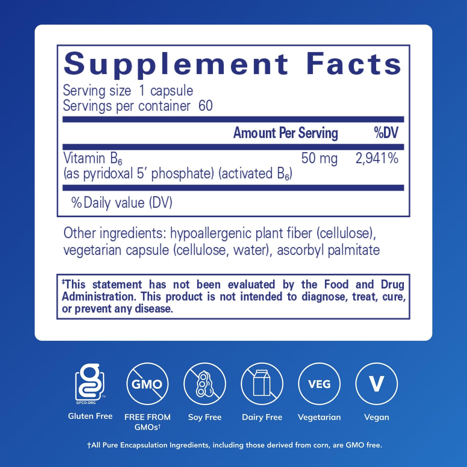P5P 50 active vitamin B6 capsule close-up