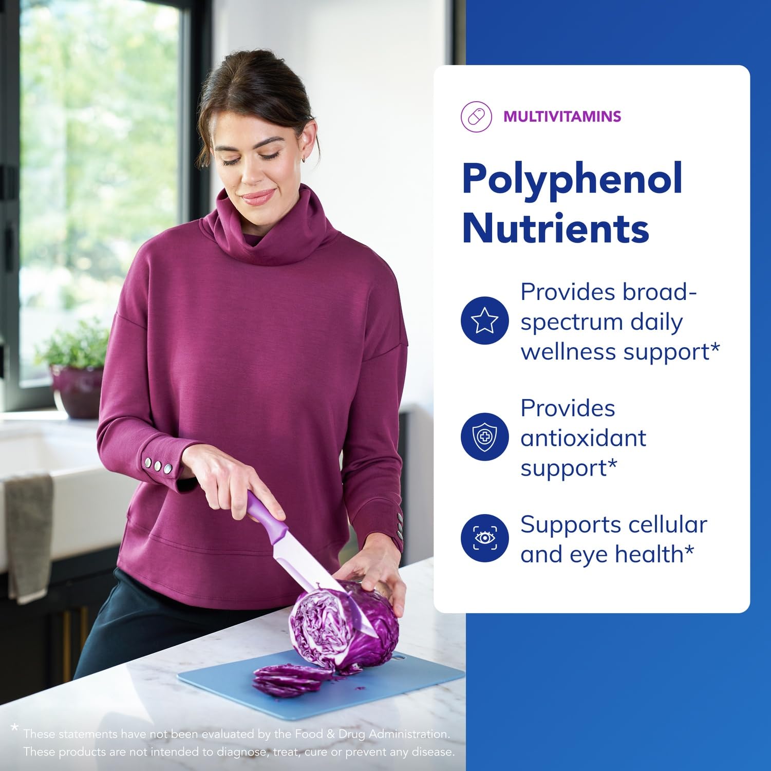 Pure Encapsulations Polyphenol Nutrients label closeup shows lutein and zeaxanthin with cofactors.