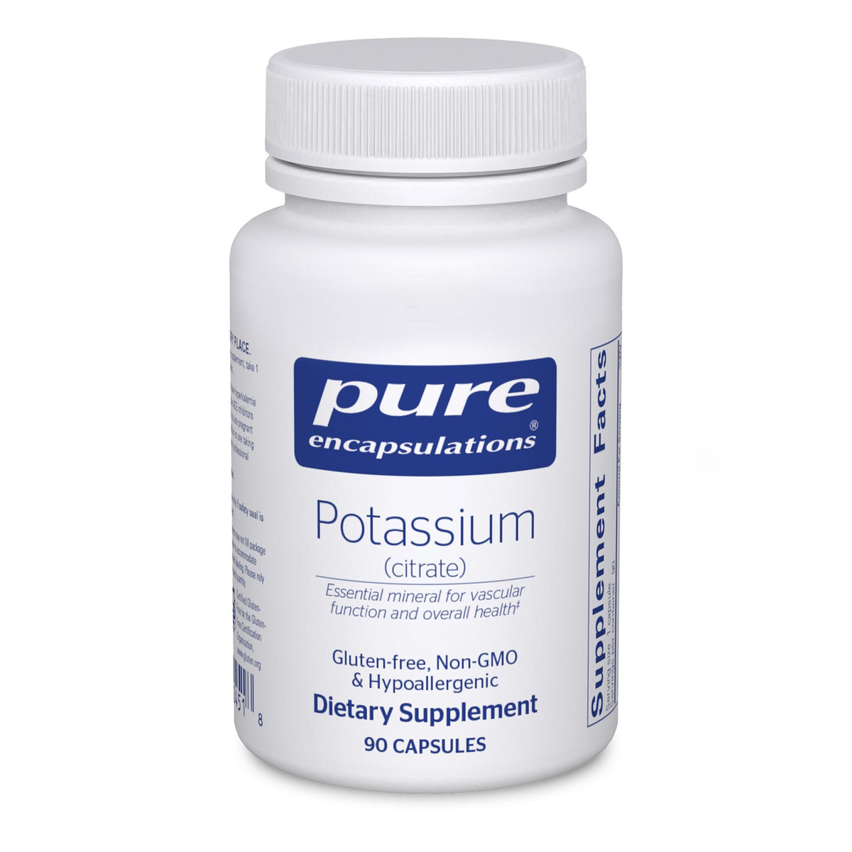 Bottle of Pure Encapsulations Potassium Citrate – 90 capsules