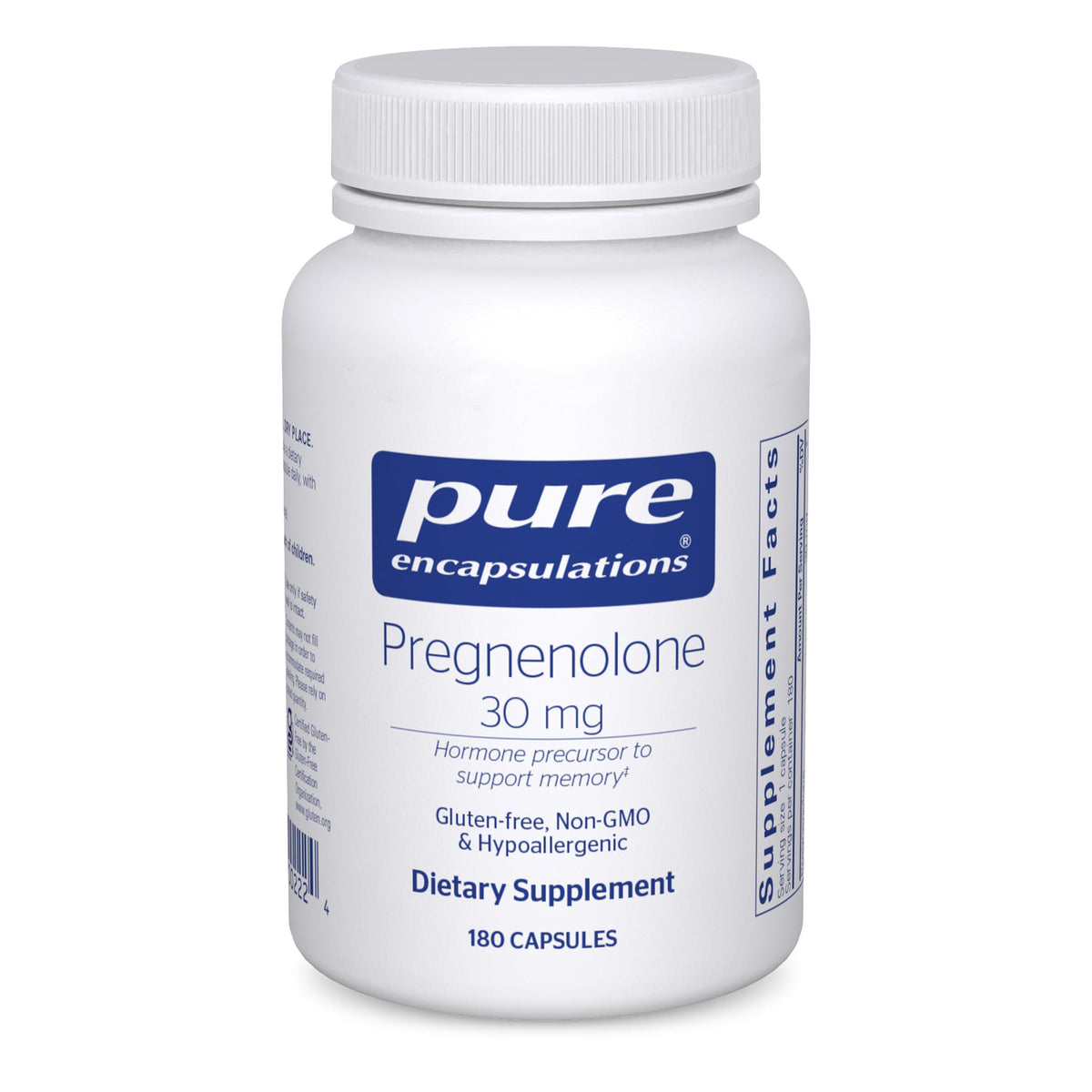 Bottle of Pure Encapsulations Pregnenolone 30 mg
