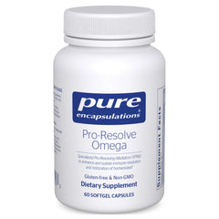 Front view of Pure Encapsulations Pro-Resolve Omega bottle on white background