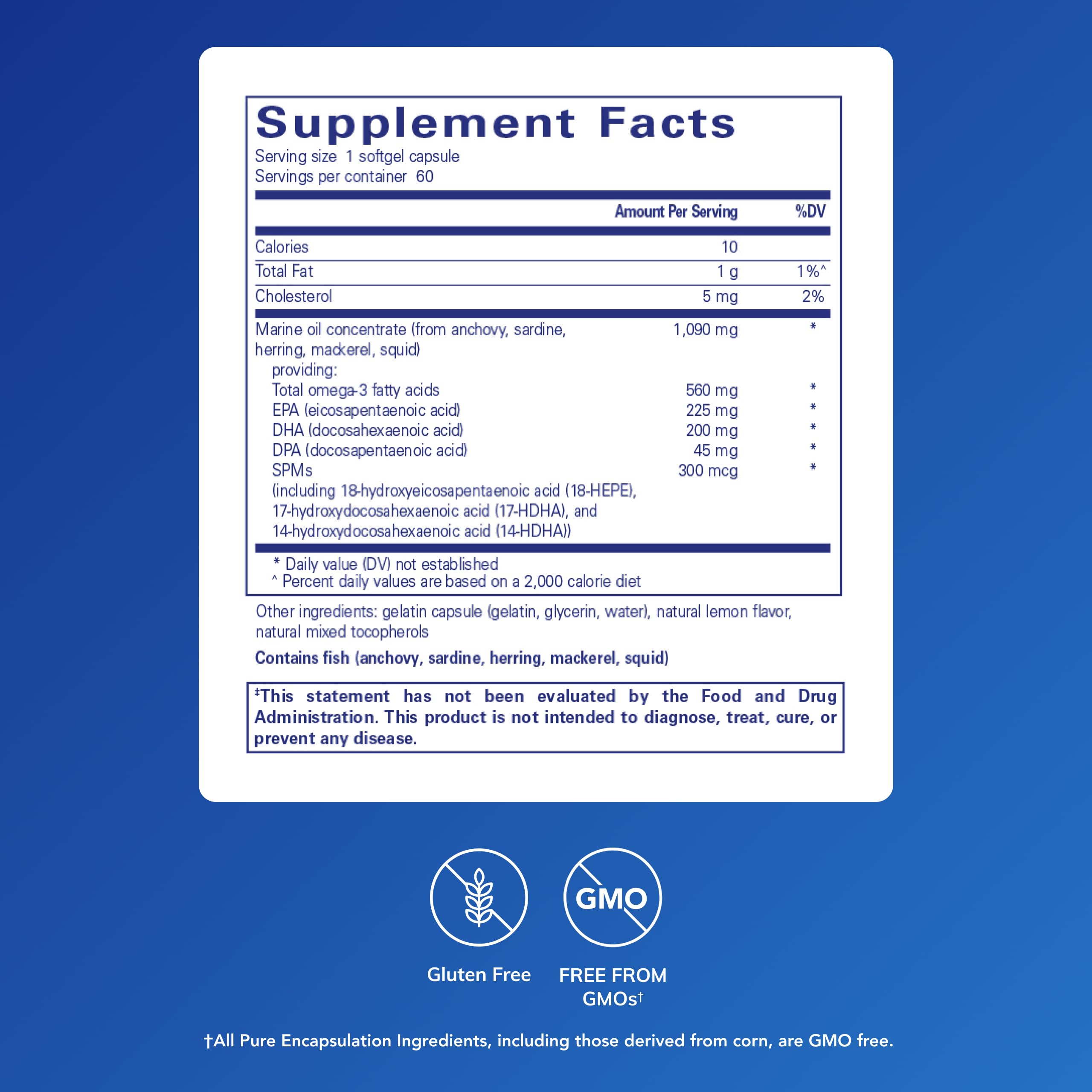 Close-up of Pro-Resolve Omega bottle with 60 softgel capsules