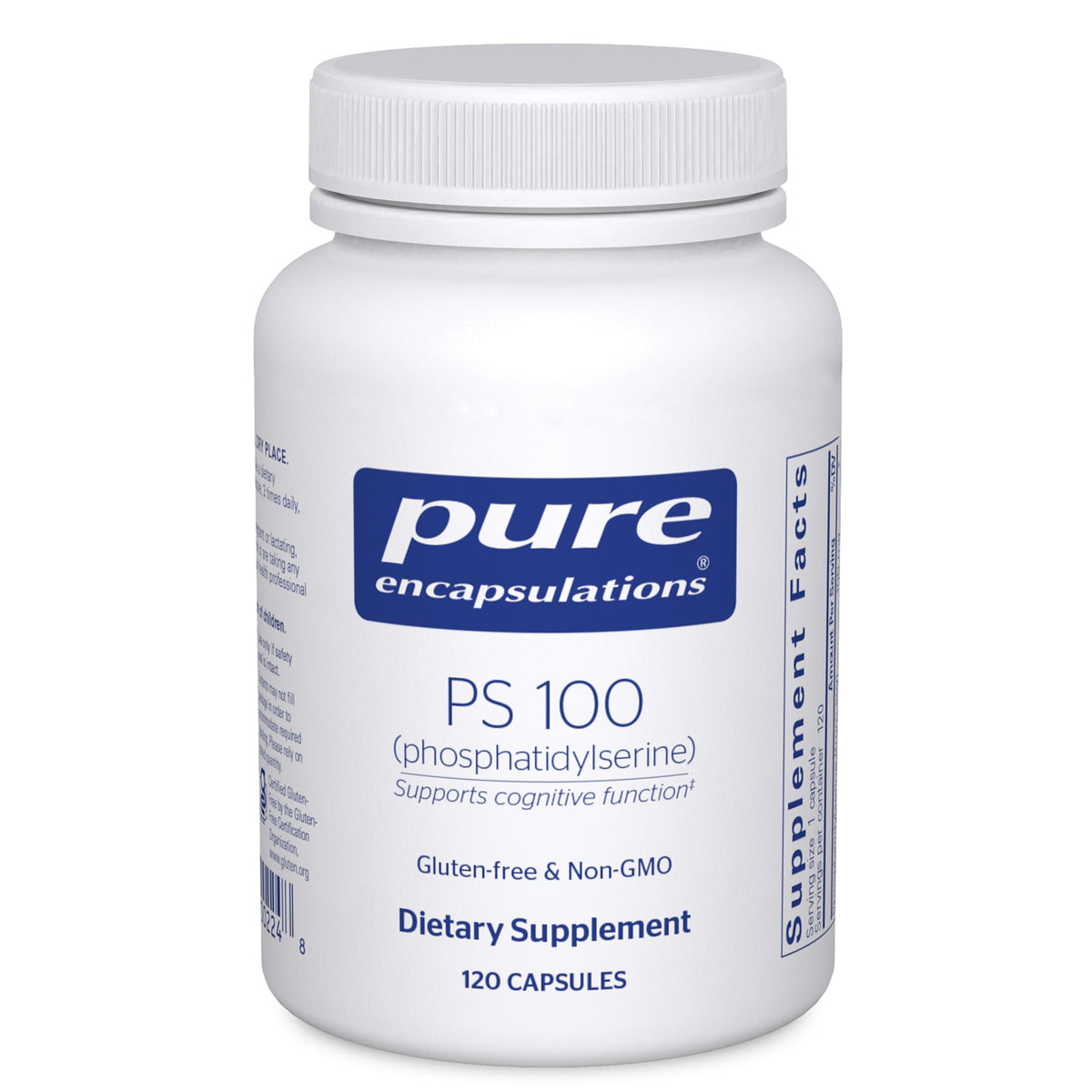 Front view of Pure Encapsulations PS 100 bottle with label