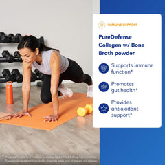 Savory bone broth with mushrooms, aged garlic and turmeric extracts