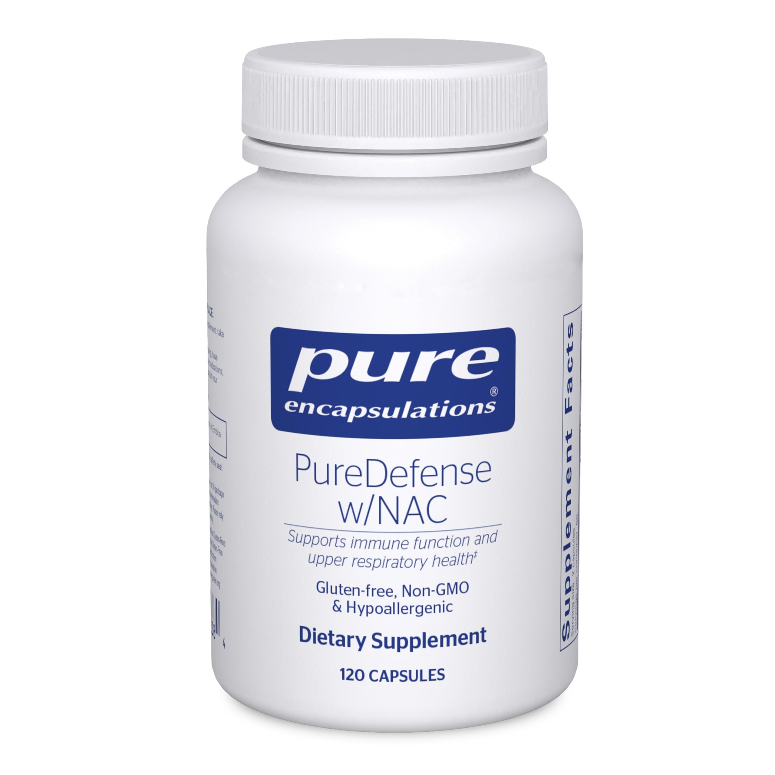 Bottle of PureDefense with NAC 120 capsules from Pure Encapsulations