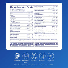 Pure Encapsulations PureLean Protein vanilla bottle back with supplement facts