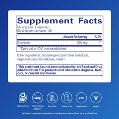 Label details for Pure Encapsulations Quercetin 500 mg