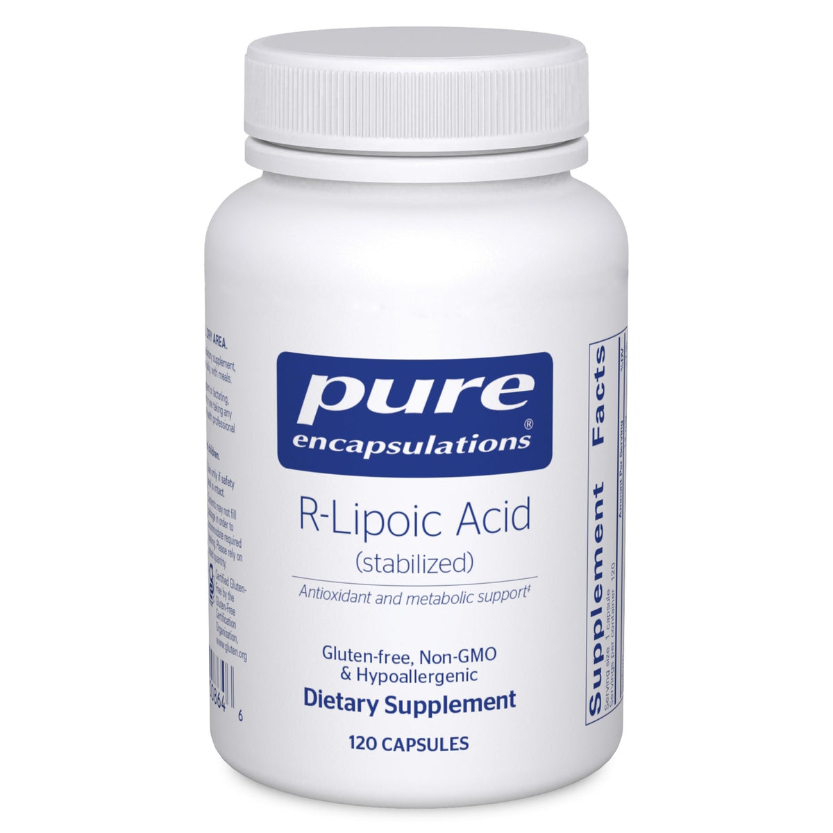 Pure Encapsulations R-Lipoic Acid (Stabilized) bottle — 120 capsules