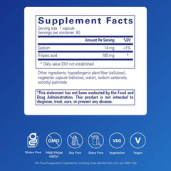 Close-up of R-Lipoic Acid (Stabilized) capsules