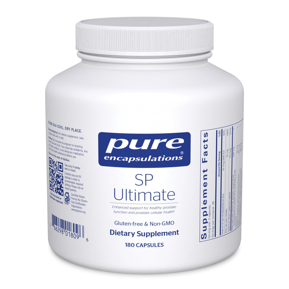 Pure Encapsulations SP Ultimate bottle showing prostate support capsules for daily wellness.