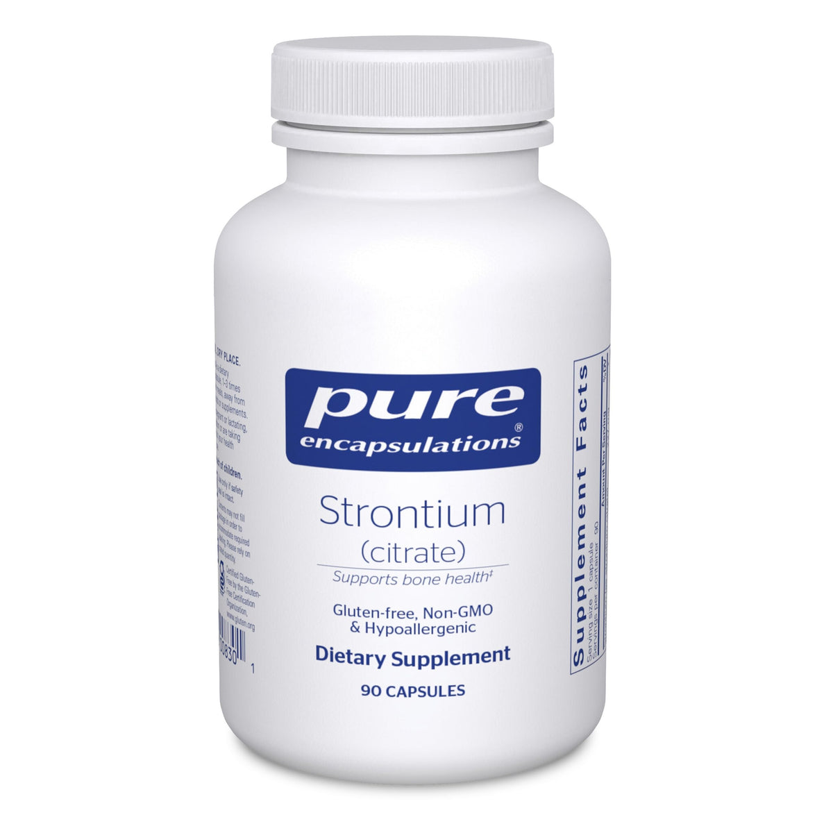 Bottle front view of Pure Encapsulations Strontium (Citrate) 90 capsules
