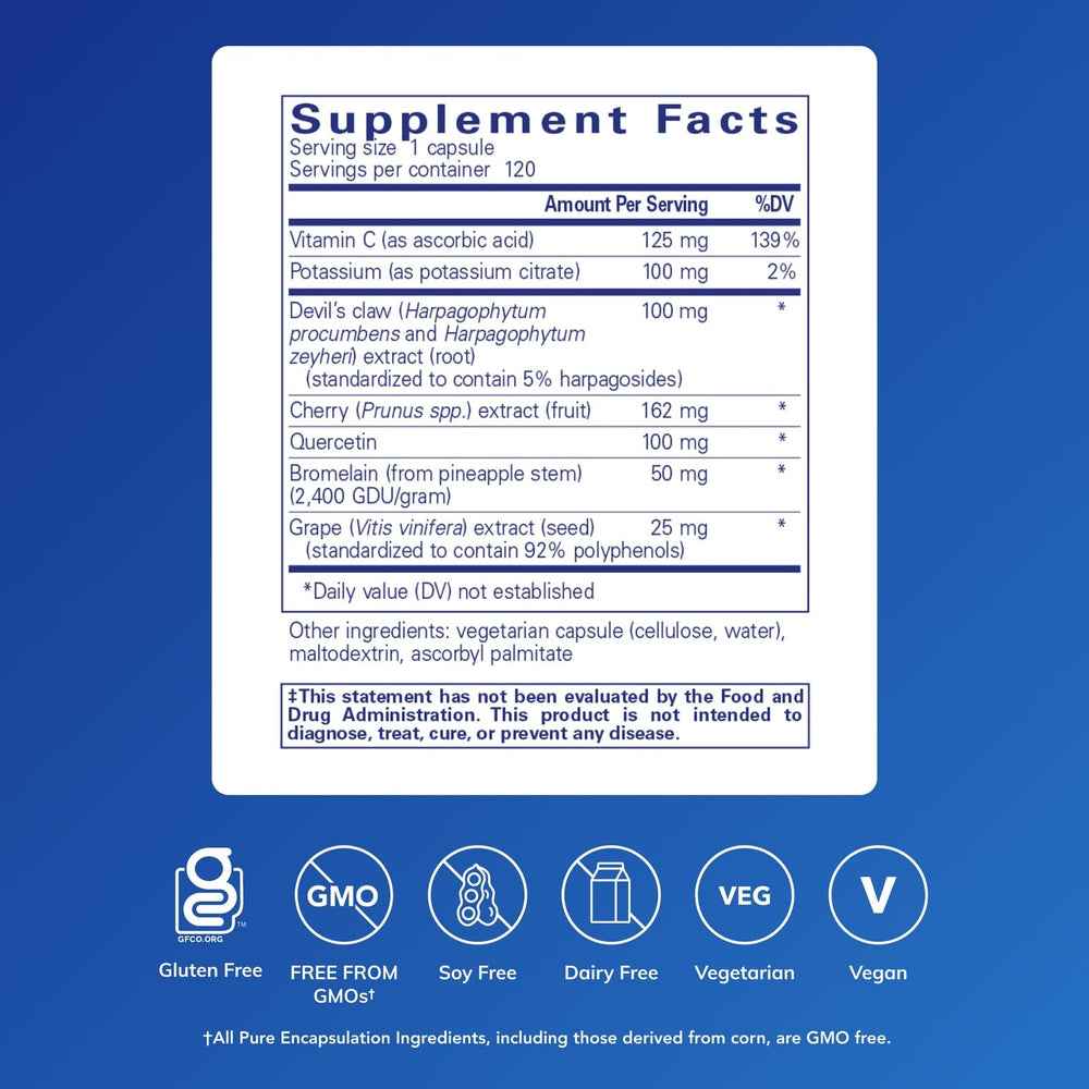 Pure Encapsulations Uric Acid Formula capsules close-up for easy daily use.