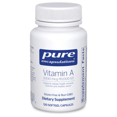 Bottle of Pure Encapsulations Vitamin A 3,000 mcg with Cod Liver Oil source