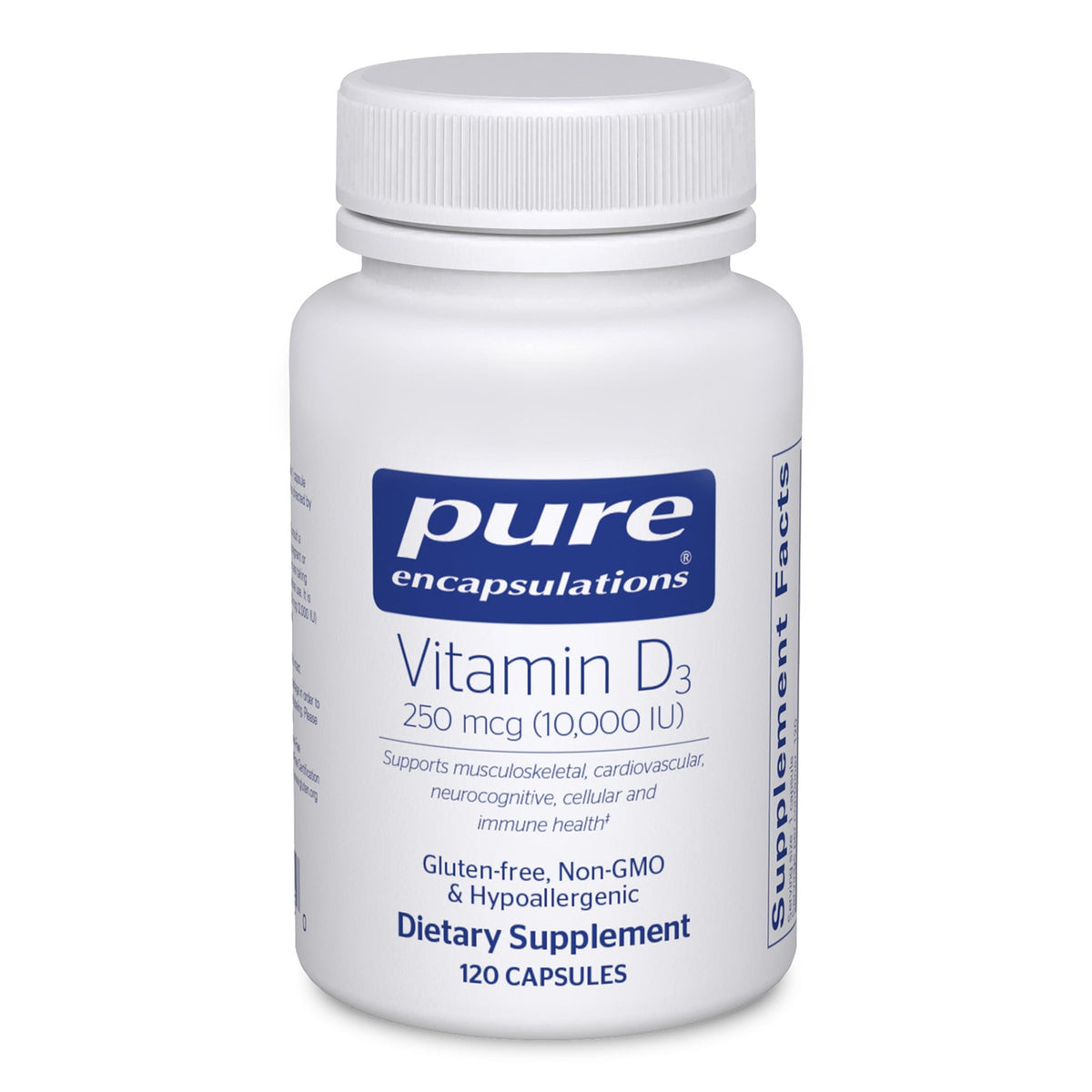 Pure Encapsulations Vitamin D3 bottle with 120 capsules