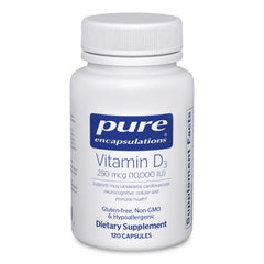 Pure Encapsulations Vitamin D3 bottle with 120 capsules