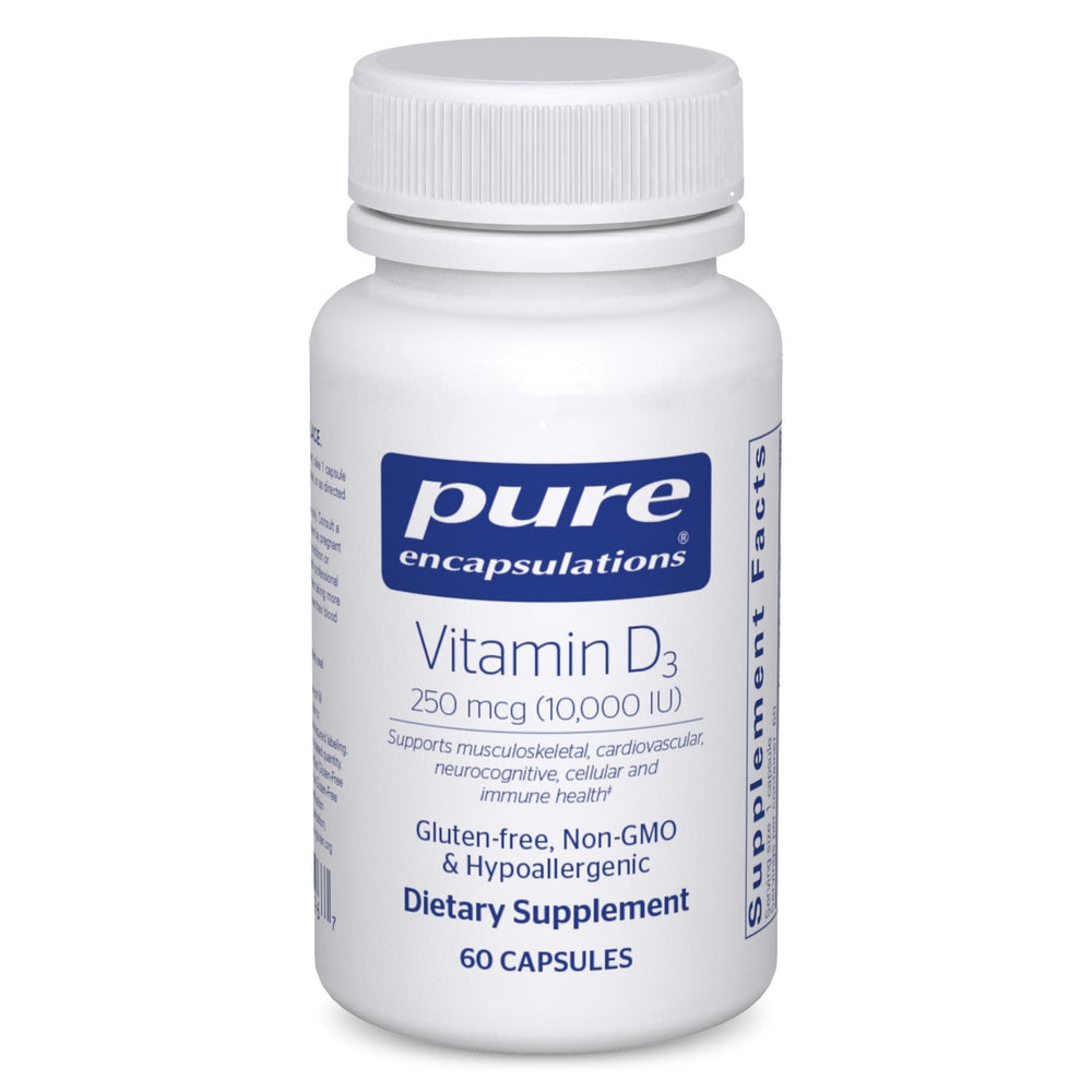 Pure Encapsulations Vitamin D3 250 mcg bottle label