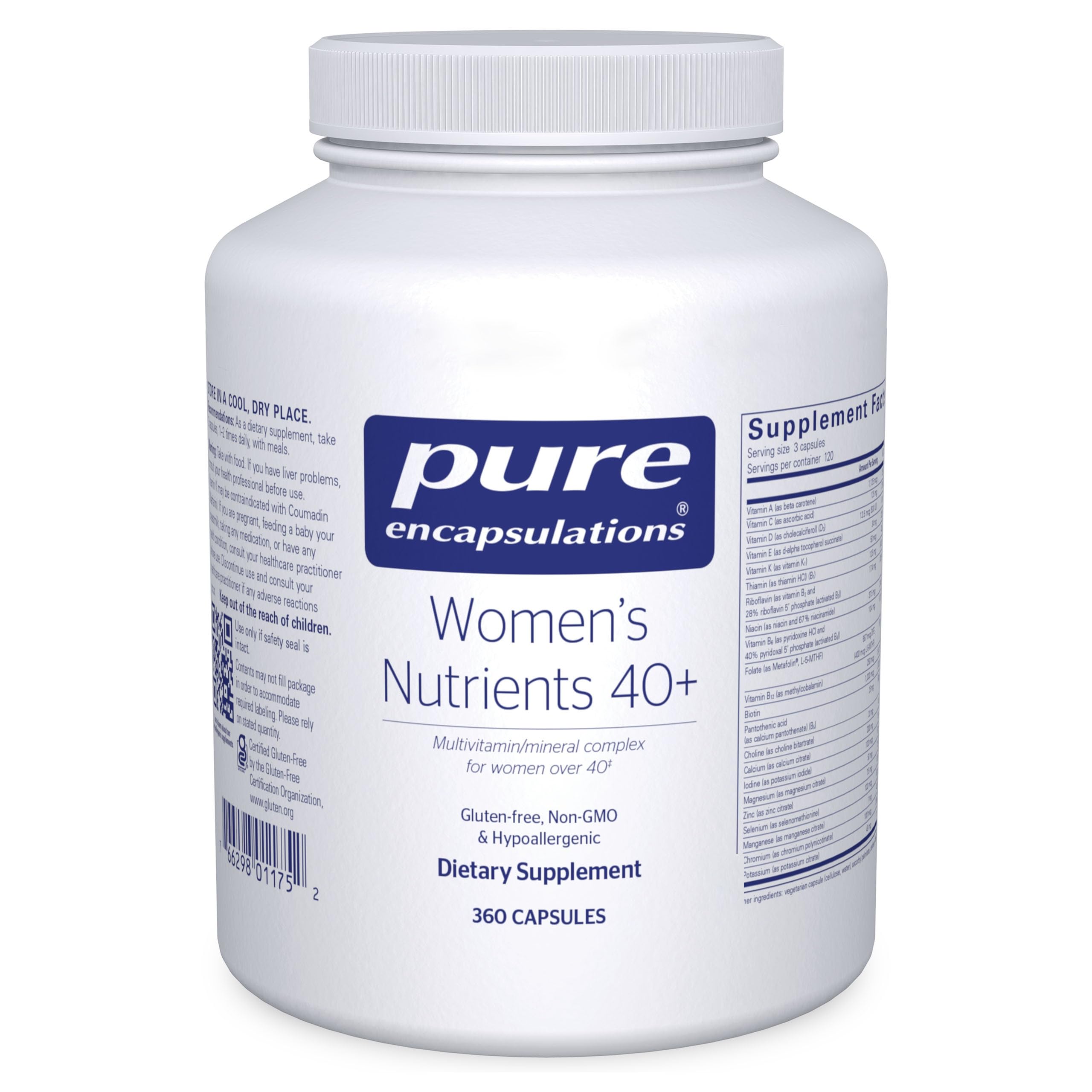Pure Encapsulations Women's Nutrients 40+ bottle