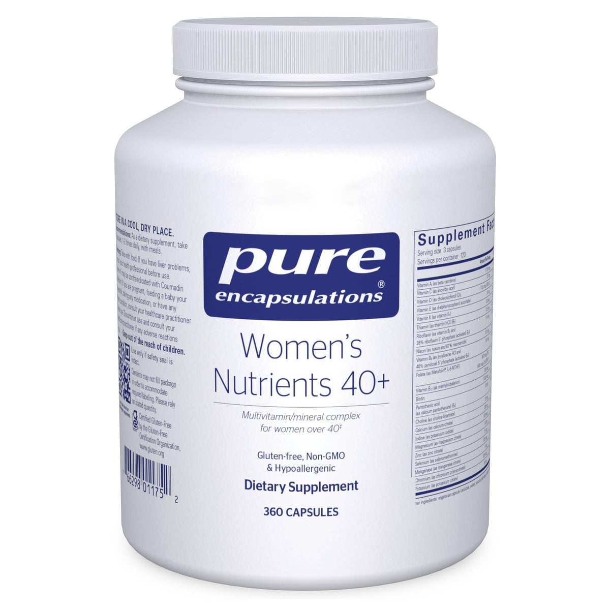Pure Encapsulations Women's Nutrients 40+ bottle