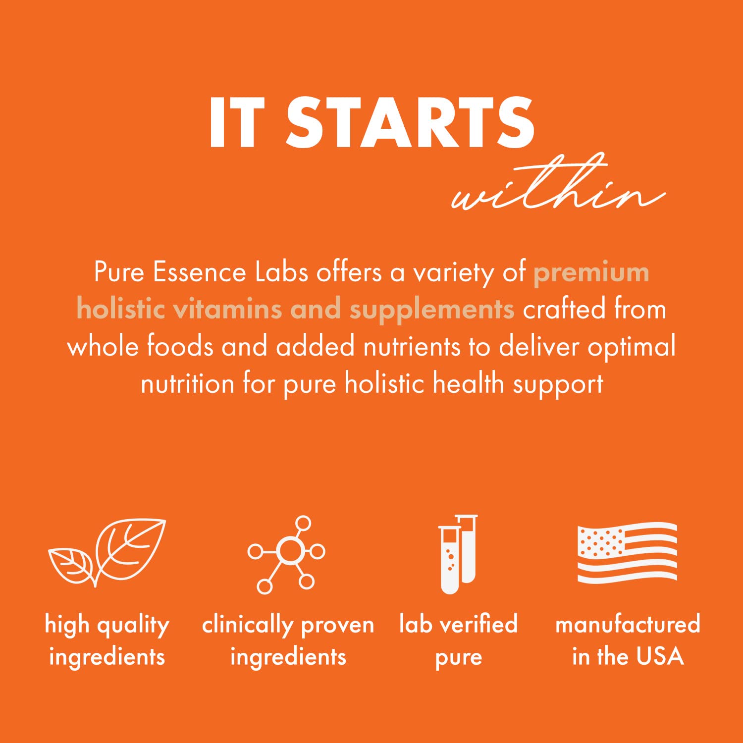 Lifestyle image featuring Pure Essence supplements