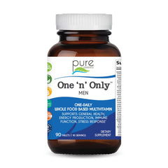 Bottle of PURE ESSENCE LABS One N Only Multivitamin for Men, 90 tablets
