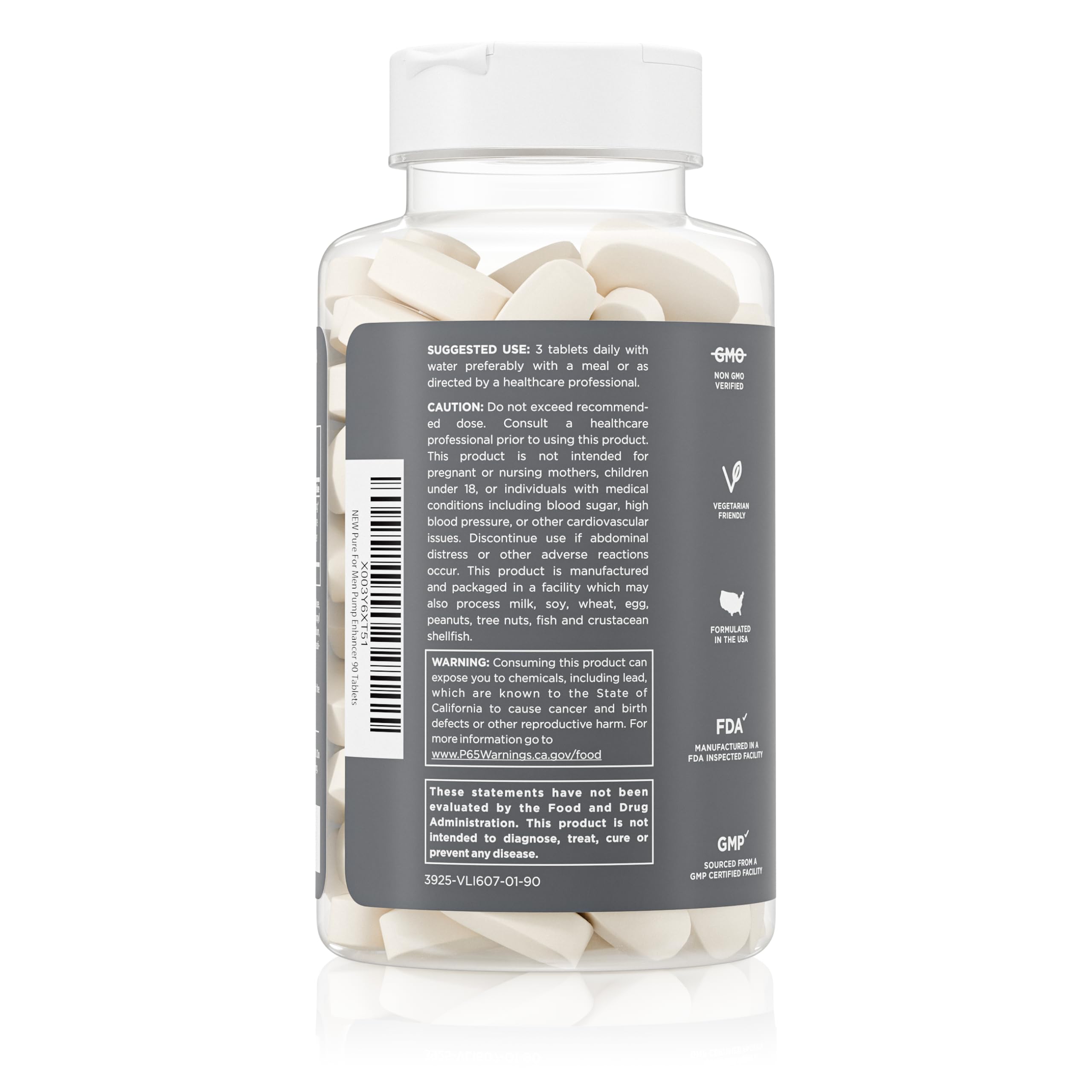 Pure for Men non-GMO vegan blend image hints at clean energy for athletes.
