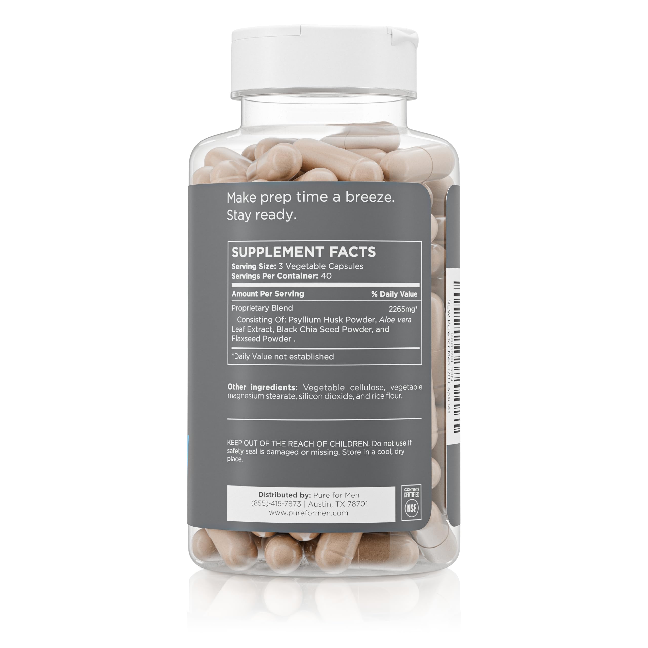 Psyllium husk as a key fiber ingredient