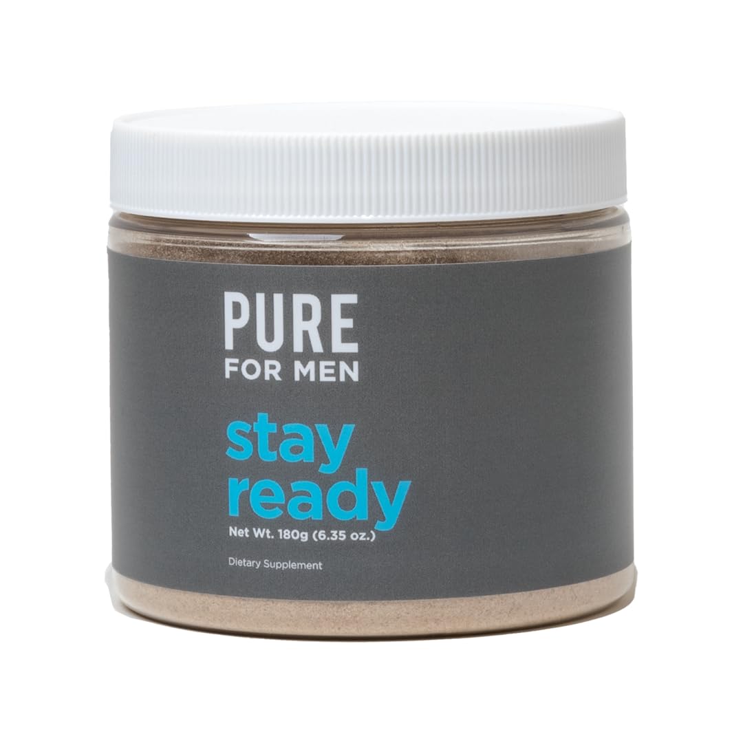Pure for Men Stay Ready Fiber Powder front label and jar
