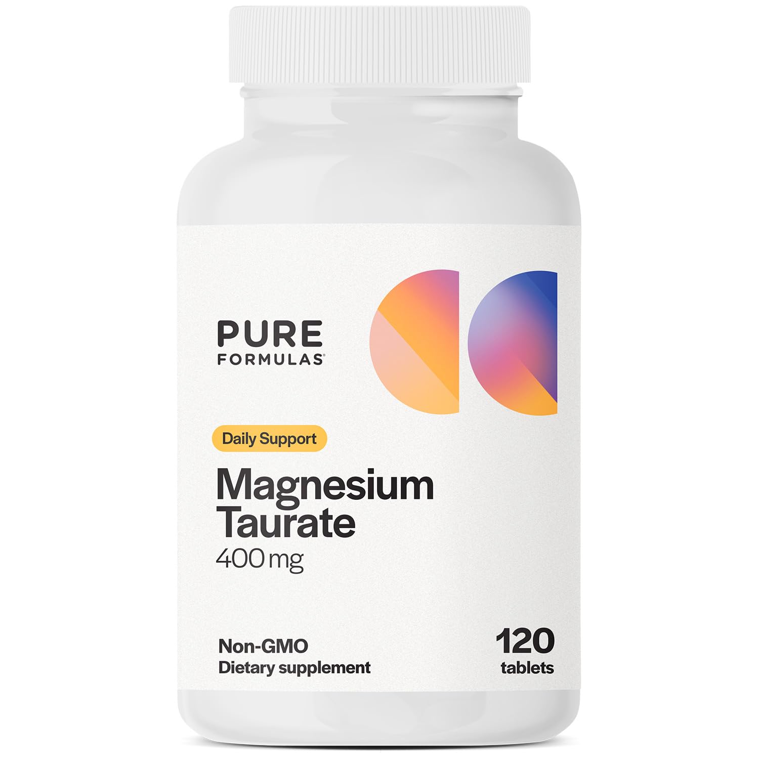 Bottle of Pure Formulas Magnesium Taurate 400mg 120 tablets