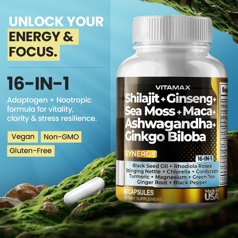 Capsule blend of Ginkgo Biloba, Rhodiola Rosea, and Panax Ginseng