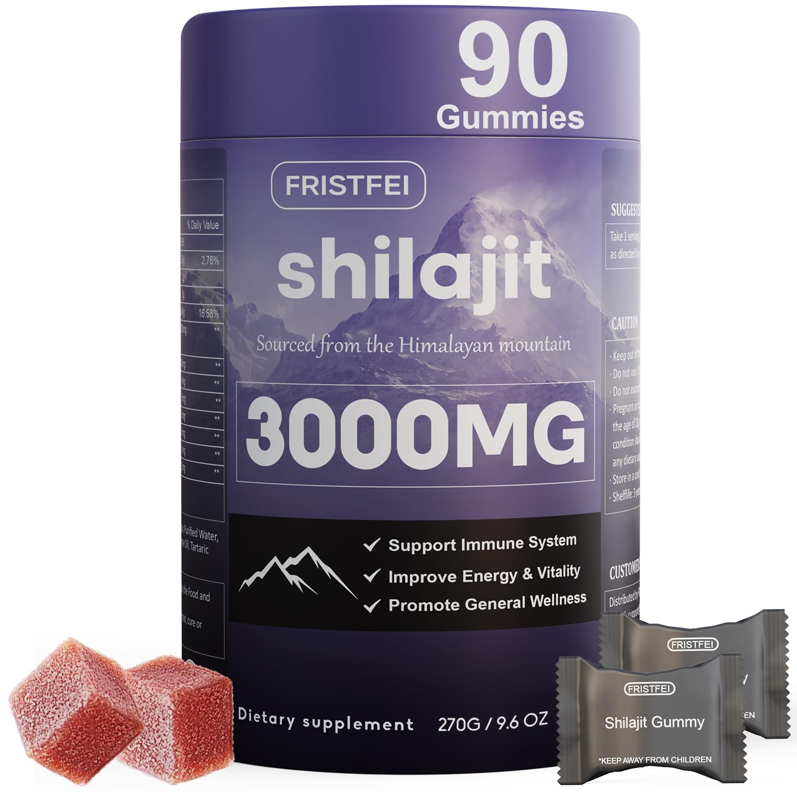 Front view of Pure Himalayan Shilajit Gummies bottle